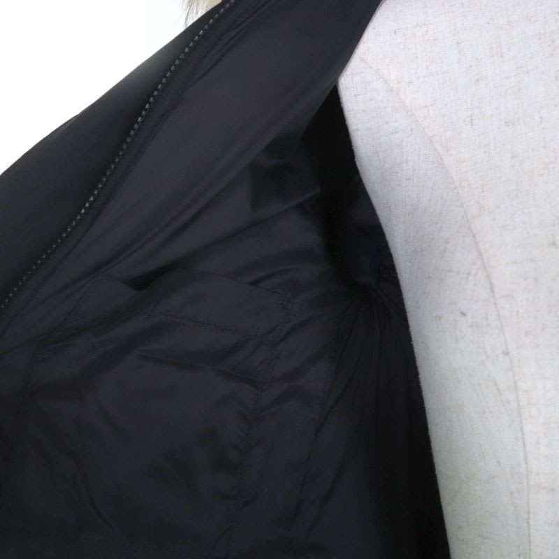 Pyrenex Bordeaux Fur Int'l Double Zip Down Jacket with Logo Patch Black 36