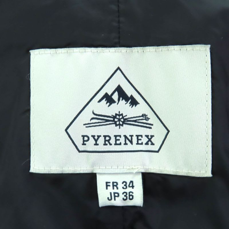 Pyrenex Bordeaux Fur Int'l Double Zip Down Jacket with Logo Patch Black 36