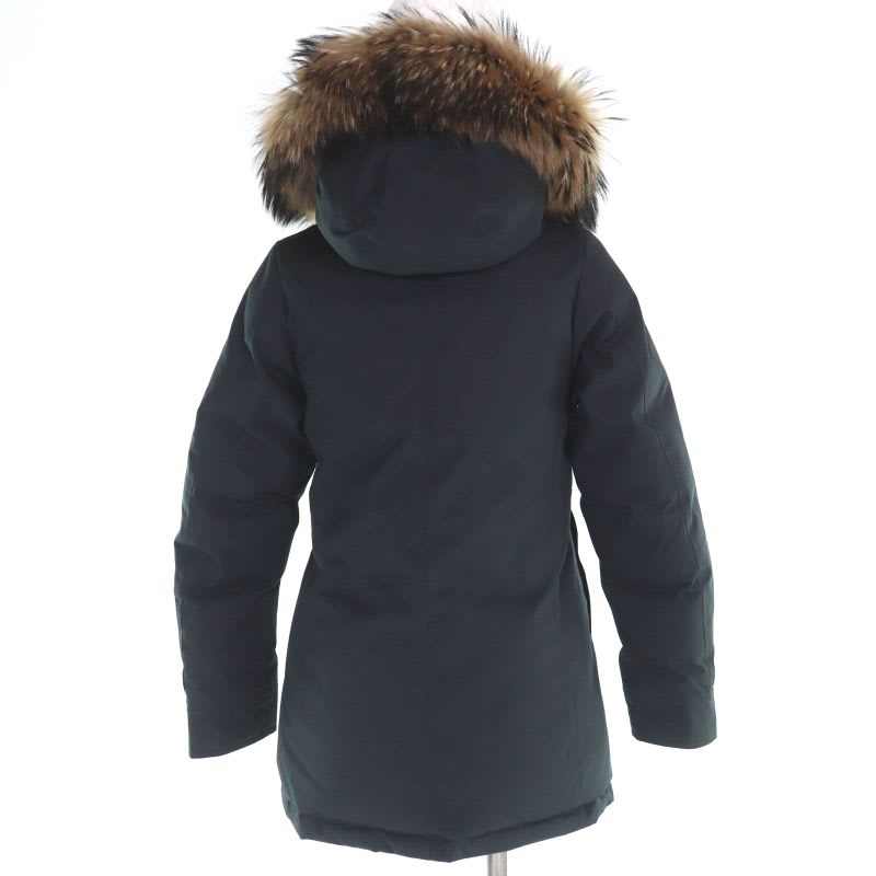 Pyrenex Bordeaux Fur Int'l Double Zip Down Jacket with Logo Patch Black 36