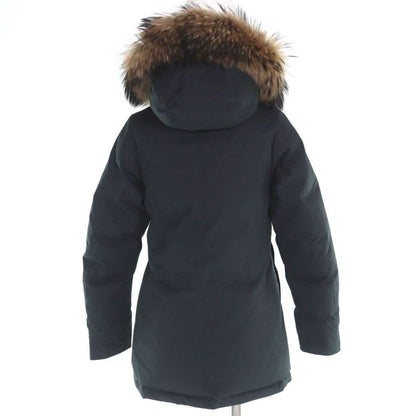 Pyrenex Bordeaux Fur Int'l Double Zip Down Jacket with Logo Patch Black 36