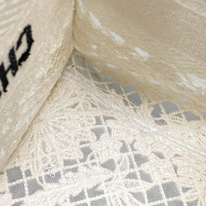 Dior Christian Dior Tote Bag Book Tote Small Bag Ivory Flower Lace Mesh Cotton