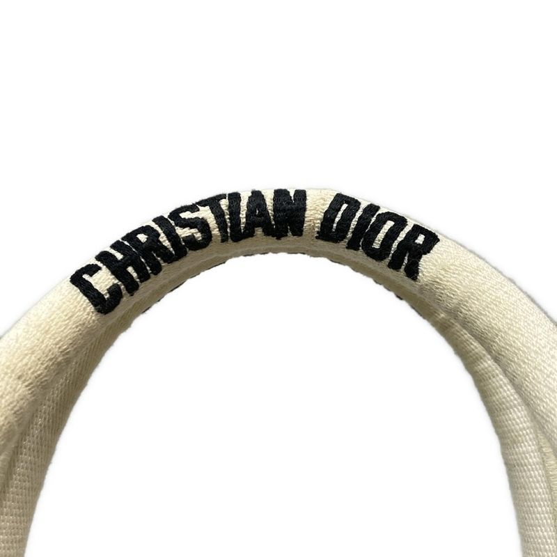 Dior Christian Dior Tote Bag Book Tote Small Bag Ivory Flower Lace Mesh Cotton