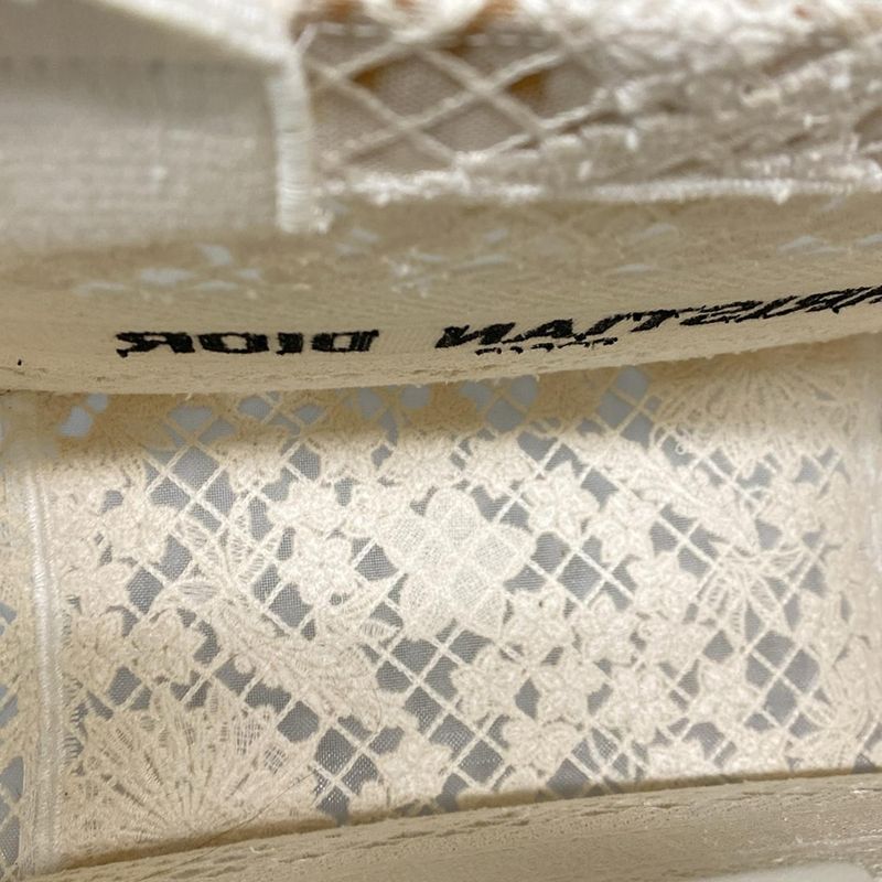 Dior Christian Dior Tote Bag Book Tote Small Bag Ivory Flower Lace Mesh Cotton