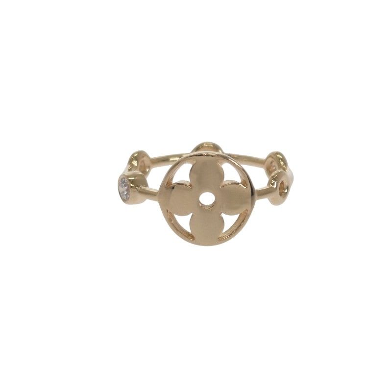 Louis Vuitton Monogram Skin 2 P No 10 Q9 A72 Ring 18K Yellow Gold Diamond Ladies