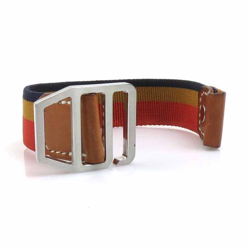 Hermes Striped Enamel Leather Bracelet
