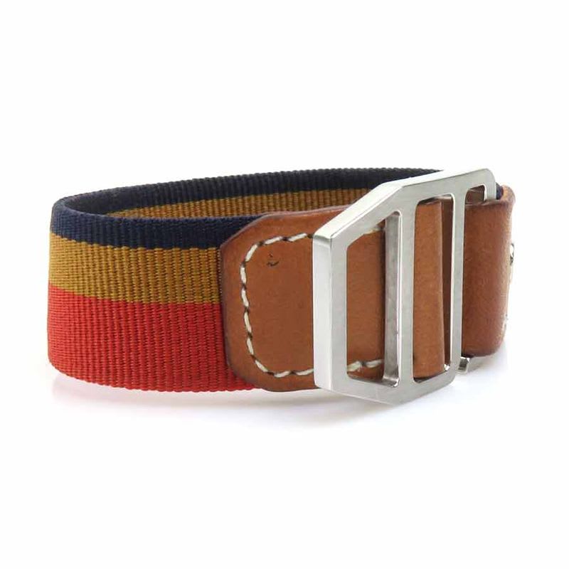 Hermes Striped Enamel Leather Bracelet