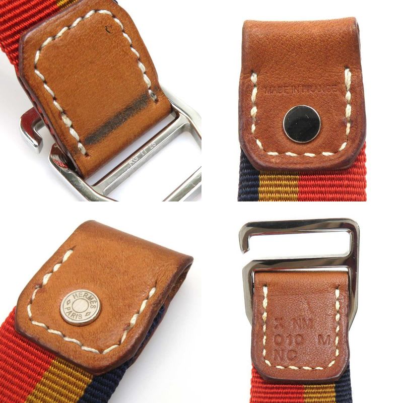 Hermes Striped Enamel Leather Bracelet