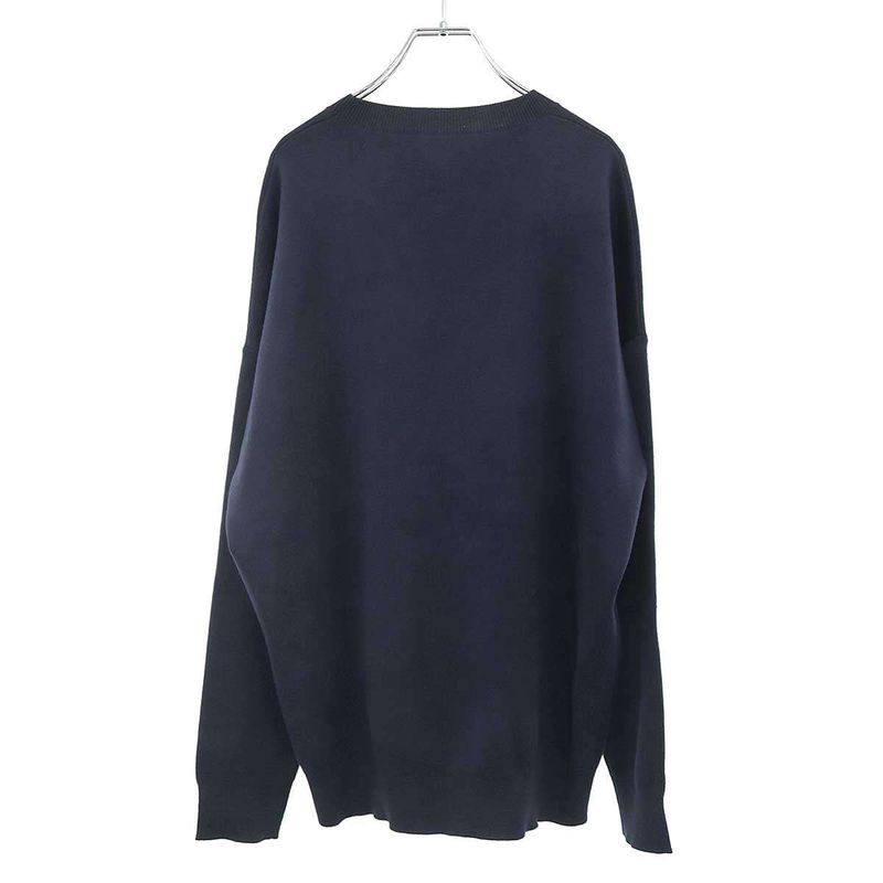 Loewe 23AW Heart Logo Wool Knit Sweater H526y14kei Navy L