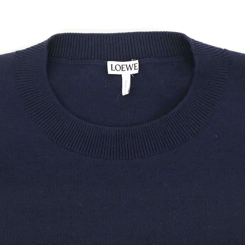 Loewe 23AW Heart Logo Wool Knit Sweater H526y14kei Navy L