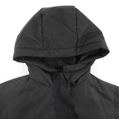 Prada Logo Plate Hooded Patted Jacket 290085 Black 40