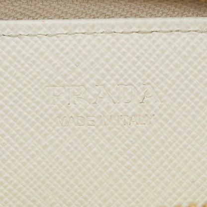 Prada Triangle Logo Plate Bag Charm Coin Case Accessory 1 Tl085 White