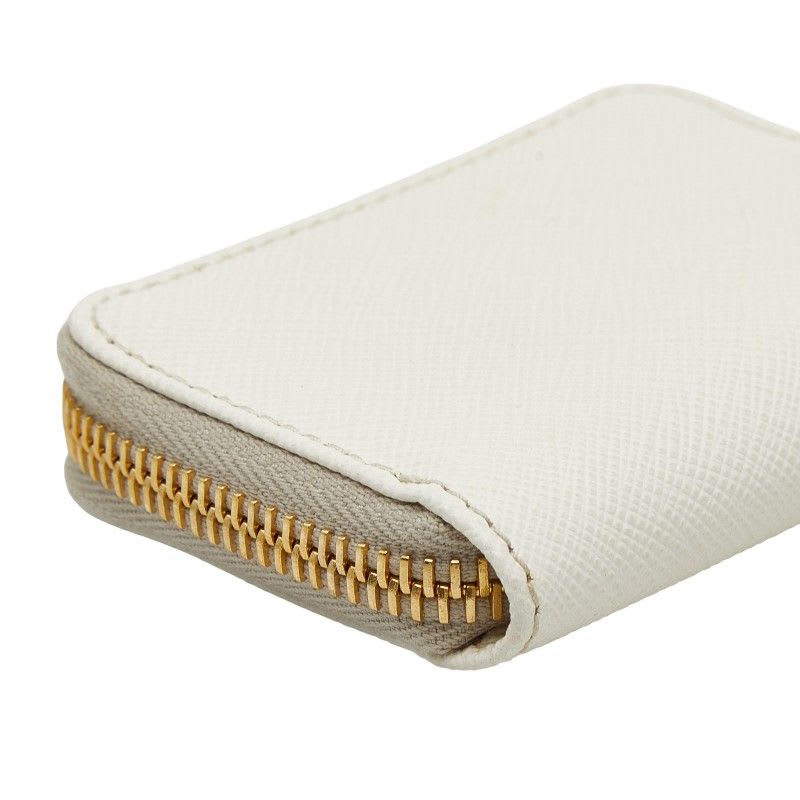 Prada Triangle Logo Plate Bag Charm Coin Case Accessory 1 Tl085 White