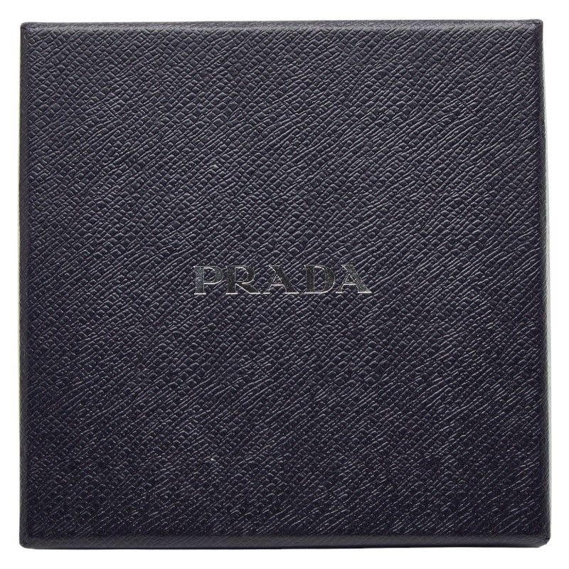 Prada Triangle Logo Plate Bag Charm Coin Case Accessory 1 Tl085 White