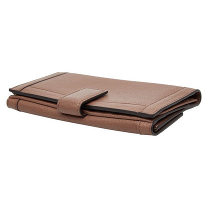 Gucci Long Wallet W Hook Brown Canvas Leather Women's