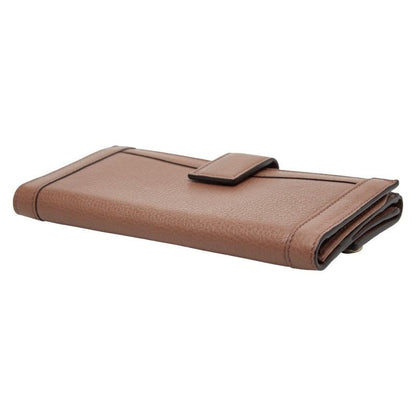Gucci Long Wallet W Hook Brown Canvas Leather Women's