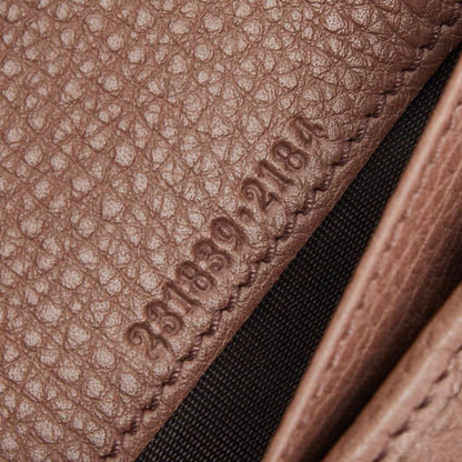 Gucci Long Wallet W Hook Brown Canvas Leather Women's