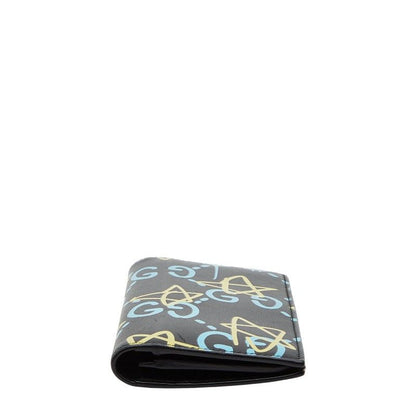 Gucci Ghost Star Print Black Blue Yellow Leather Women's