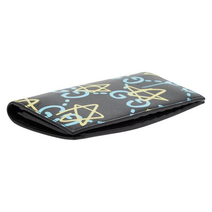 Gucci Ghost Star Print Black Blue Yellow Leather Women's