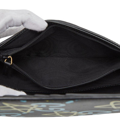 Gucci Ghost Star Print Black Blue Yellow Leather Women's