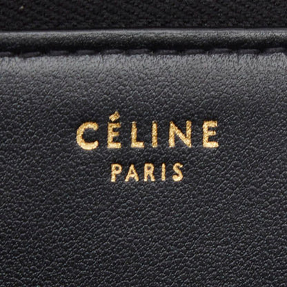 Celine Logo Motif Black Leather Women's