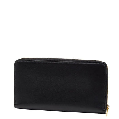 Celine Logo Motif Black Leather Women's