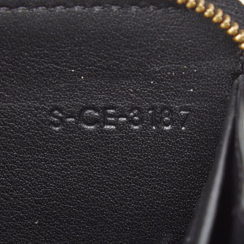 Celine Logo Motif Black Leather Women's