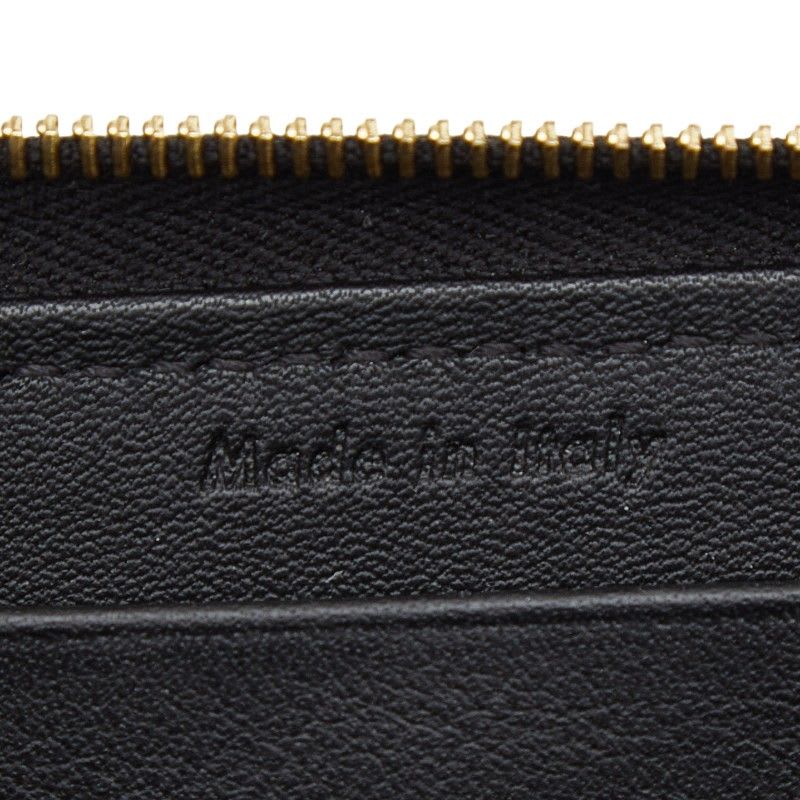 Celine Logo Motif Black Leather Women's