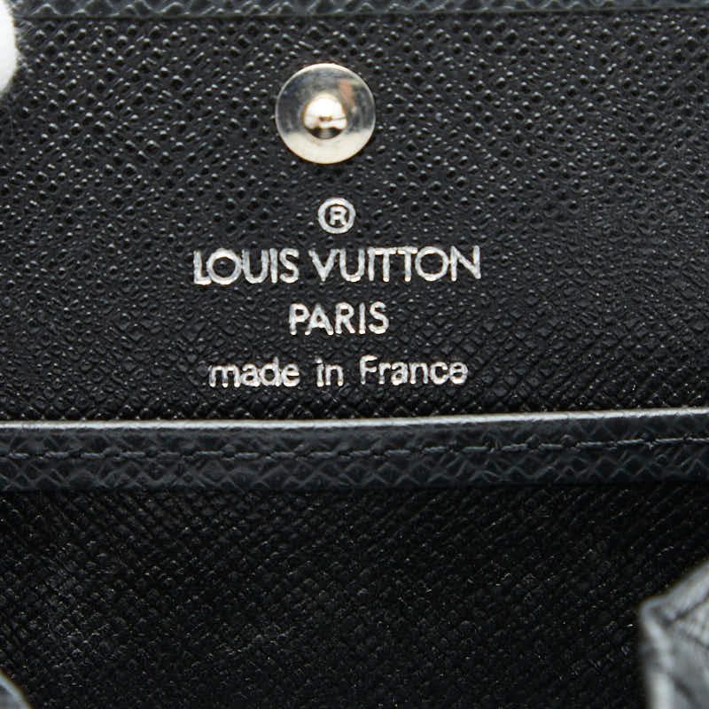 Louis Vuitton Taiga Portomone Boite Coin Case Purse Ardoise Black