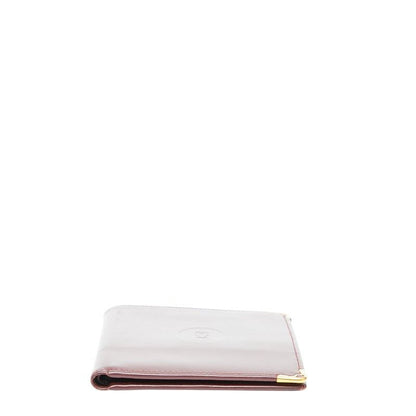 Cartier Mustline Card Case Billfold Wine Red Bordeaux Leather Ladies