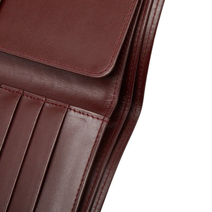 Cartier Mustline Card Case Billfold Wine Red Bordeaux Leather Ladies