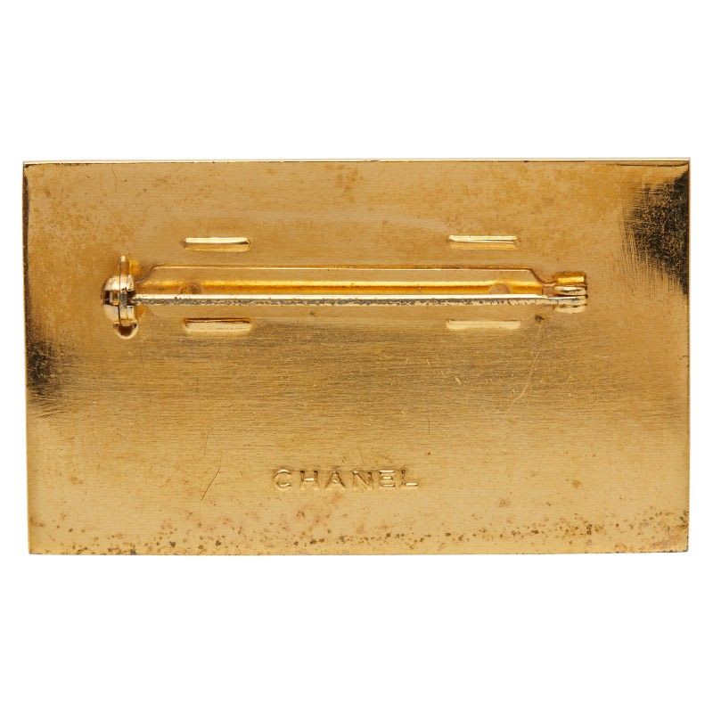 Chanel Logo Plate Gold Plated Ladies