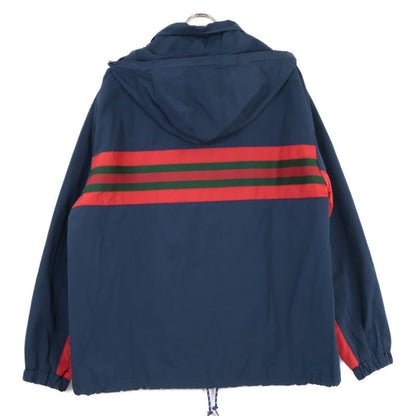 Gucci 599935 Navy Sherry Line Nylon Zip Feeding Jacket 46