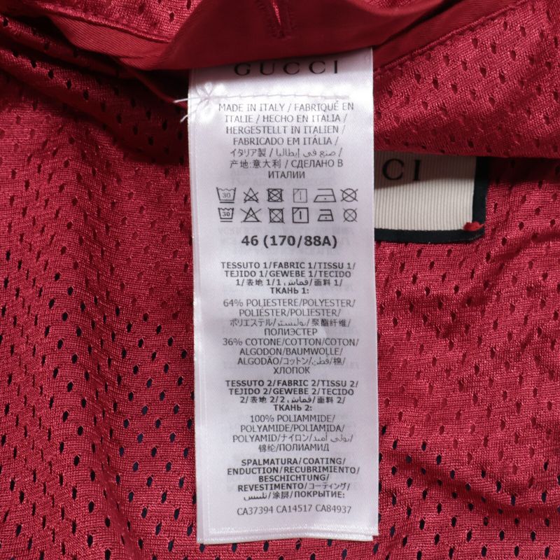 Gucci 599935 Navy Sherry Line Nylon Zip Feeding Jacket 46