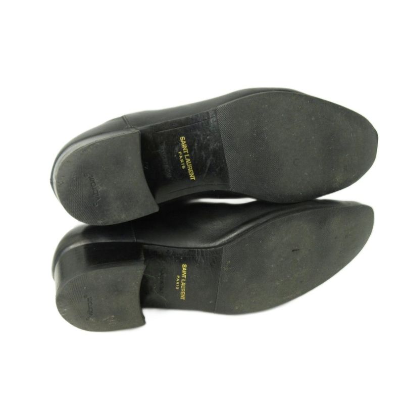 Saint Laurent Paris Side Gore Boots Leather Black 42 Approx 26.5-27.0cm