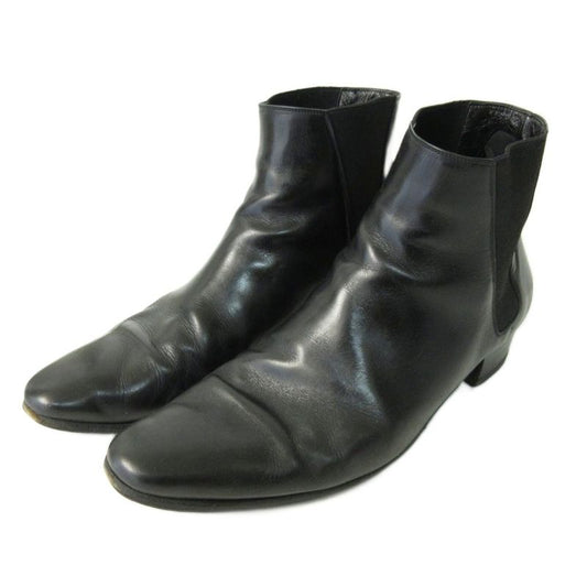 Saint Laurent Paris Side Gore Boots Leather Black 42 Approx 26.5-27.0cm