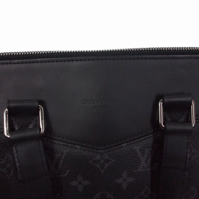 Louis Vuitton Monogram Eclipse Tote Explorer Bag Leather Black M40567