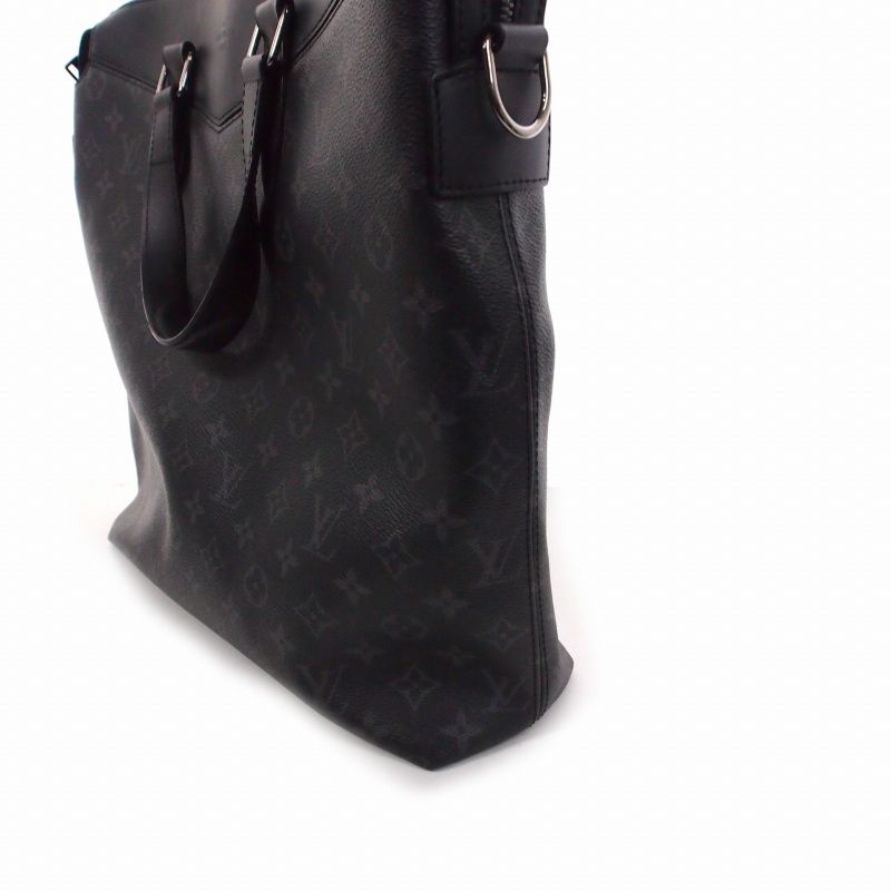 Louis Vuitton Monogram Eclipse Tote Explorer Bag Leather Black M40567