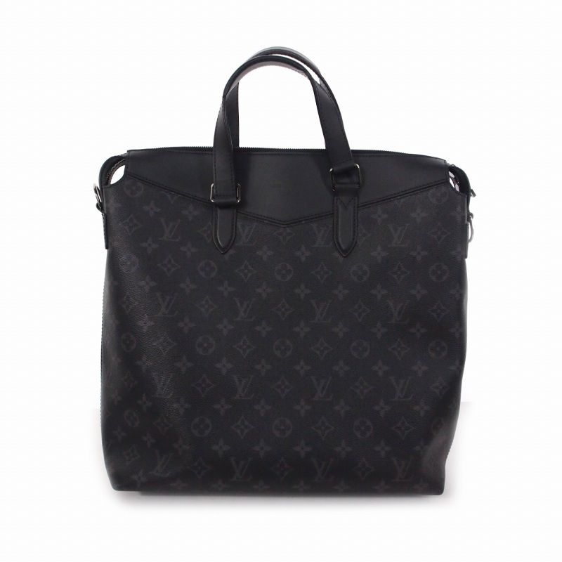 Louis Vuitton Monogram Eclipse Tote Explorer Bag Leather Black M40567