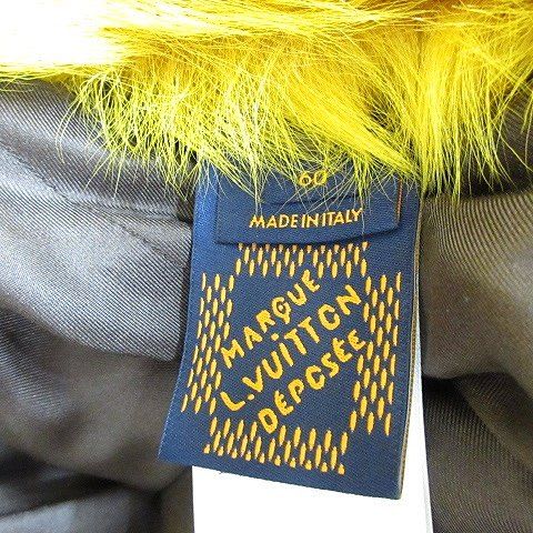 Louis Vuitton Coat Fur Long All Over Pattern Monogram Sheep Leather 24 SS
