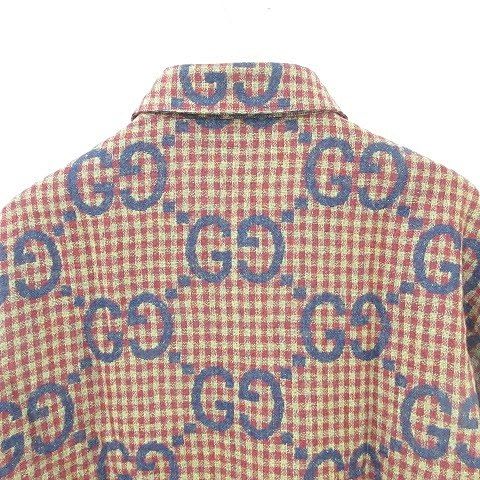 Gucci Maxi GG Gingham Wool Shirt Zaobm Large