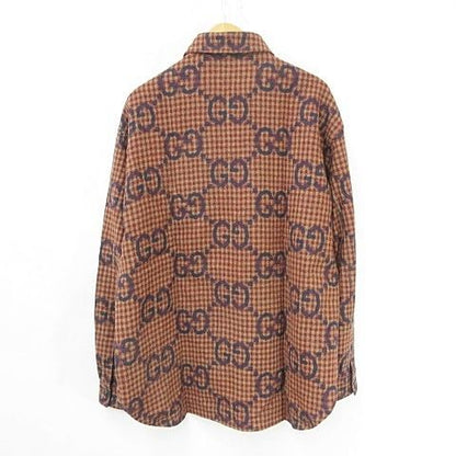 Gucci Maxi GG Gingham Wool Shirt Zaobm Large