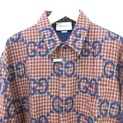 Gucci Maxi GG Gingham Wool Shirt Zaobm Large