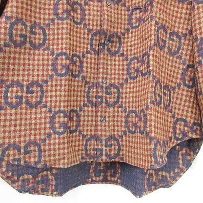 Gucci Maxi GG Gingham Wool Shirt Zaobm Large