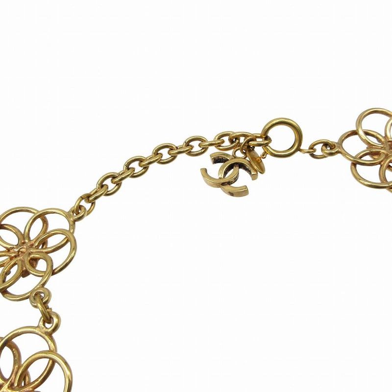 Chanel Vintage Coco Mark Choker Necklace Flower Motif Multiple Rings