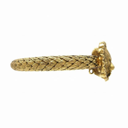 Chanel Chanel Vintage Double Lion Head Quilted Bangle Bracelet Gold Men Women TNT