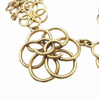 Chanel Vintage Coco Mark Choker Necklace Flower Motif Multiple Rings