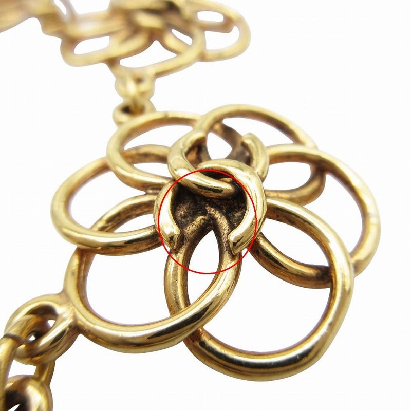 Chanel Vintage Coco Mark Choker Necklace Flower Motif Multiple Rings