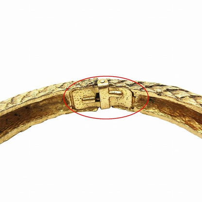 Chanel Chanel Vintage Double Lion Head Quilted Bangle Bracelet Gold Men Women TNT