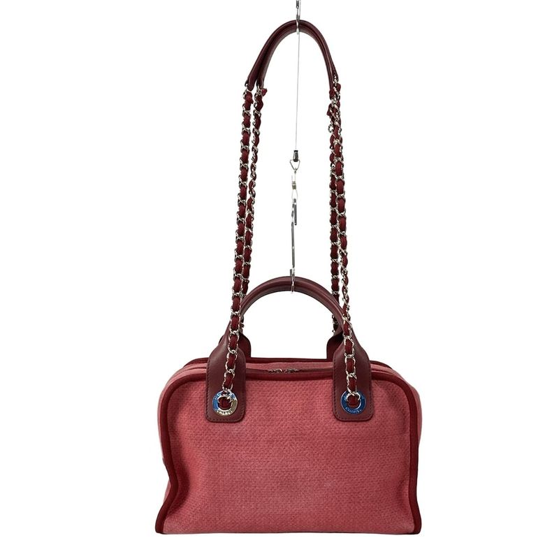 Chanel Shoulder Bag Deauville Beau Ring Bag Bordeaux Chain Shoulder Silver