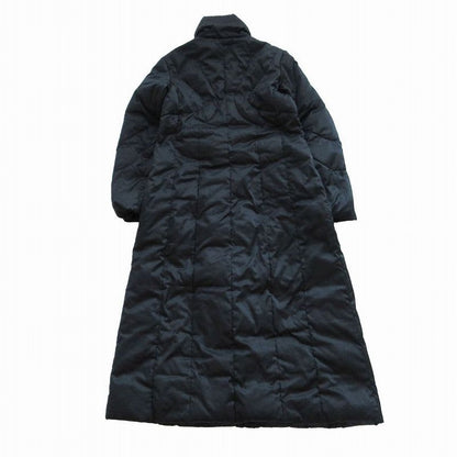 Versace Quilted Long Down Coat Outer Zip Up Black Ladies